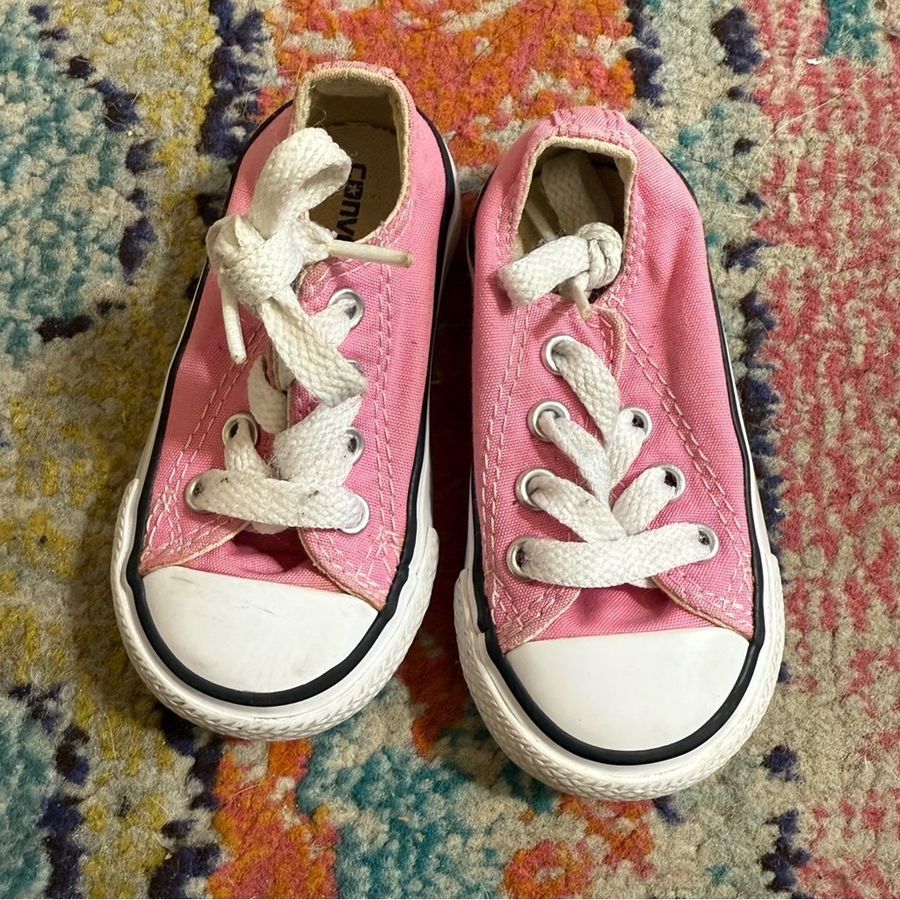 Converse Pink Kids Canvas Sneakers size 4